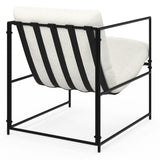 IDMarket - Fauteuil rembourré ULYSSE Structure métal et Coussin Blanc