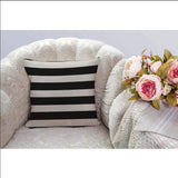 HGOD DESIGNS Housses de Coussin Noir Blanc Rayé Taies d'oreillers Maison Décoration Pour Hommes Femmes Garçon Fille Chambre Salon Canapé Voiture Coussins Oreillers 45 x 45 cm