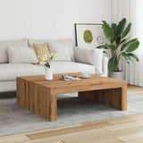 vidaXL Table Basse chêne Artisanal 100x100x35 cm Bois d'ingénierie, Table latérale, Table de Salon, Table d'accent, Bout de canapé, Table Centrale