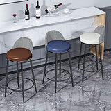 ZZJDMY Chaises de Bar Ensemble de 2, Tabourets de Bar en métal Tabouret de Cuisine de Cuisine, Bar de Bar à Voile Industrielle avec pavé éponge en Cuir Bas et Cuir (Color : C, Size : 65cm)
