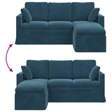vidaXL Canapé Bleu 198 x 134 x 80 cm Velours, Canapé de Salon, canapés modulables Modernes, Fauteuil Ergonomique, loveseat en Velours élégant, Design sectionnel résistant