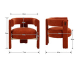Ya-Home Fauteuil Salon en Bois Fauteuils Confortable avec Coussins Epais Fauteuil en Chenille pour Chambre/Salon, Orange