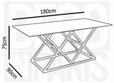 DecoInParis Table à Manger rectangulaire en Verre et Pieds argentés Janice