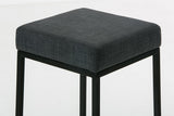 CLP Lot de 2 Tabourets De Bar Montréal avec Revêtement en Tissu I Chaise Haute avec Piétement en Métal Repose-Pied I Hauteur D'Assise 80 cm, Couleur:Gris foncé, Couleur du Cadre:Noir