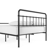 Zinus Florence lit 160 x 200 cm - 30 cm de hauter - Lit King - Cadre de lit Plateforme en métal avec tête et Pied de lit - Noir