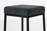 CLP Lot de 2 Tabourets De Bar Montréal avec Revêtement en Tissu I Chaise Haute avec Piétement en Métal Repose-Pied I Hauteur D'Assise 80 cm, Couleur:Gris foncé, Couleur du Cadre:Noir