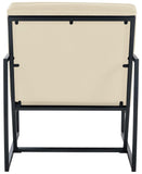 CLP Fauteuil Lounge Avon en Velours I Chaise Capitonnée avec Pieds en Métal I Cadre Solide, Couleur:crème