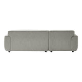 sweeek - Canapé d'angle Gauche. 2 à 3 Places. Velours côtelé Gris Clair. Wallas L 196 x P 151/91 / x H 73cm