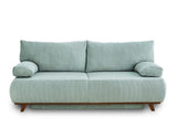 Bestmobilier - Canapé Convertible avec Coffre Cristal en Velours Côtelé - Canapé Lit - Sofa Bleu 3 Places - Salon
