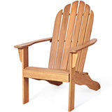 COSTWAY Chaise de Jardin Extérieur Adirondack en Bois Résistant aux Intempéries avec Dossier Incurvé Charge Max. 170KG pour Jardin/Patio/Pelouse et Terrasse