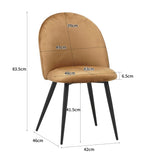 Albatros Capo Lot de 4 chaises de salle à manger avec housse en velours Marron – Design vintage élégant avec housse en velours – Chaise rembourrée certifiée SGS – Chaise de cuisine moderne