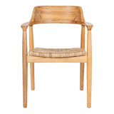 AltoBuy Vancouver - Lot de 2 Chaises en Bois de Sungai et Assise en Paille Naturelle