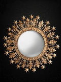 CHEHOMA Miroir décoratif Convexe serti de Cristaux Auréole d'étoiles dimenssion 47 cm (Diamètre 47 cm)