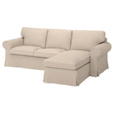 IKEA EKTORP Hallarp Canapé 3 places avec méridienne Beige