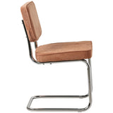 Happy Garden Lot de 2 chaises Cantilever Maria en Velours côtelé Terracotta, Rembourrage Mousse, Structure en Acier Gris - Design Moderne, Allure Vintage, chaises Table à Manger, Bureau et Chambre