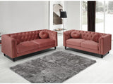 Vente-unique - Canapé 2 Places en Velours Turner - Vieux Rose