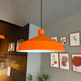 bamyum Lema Suspension Luminaire Industriel 37,5 cm en Bois et Métal, Suspension Luminaire Vintage, Lustre Cuisine, Lampe Suspendue Table à Manger Salon Salle à Manger, Orange