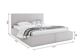 Interbeds Lit rembourré Double avec Coffre sommier Cadre de lit tapissé (Gris, 160x200)