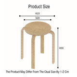 Tabouret Empilable en Bois Massif, Hauteur 45 Cm, sans Dossier, Assise Ronde, Idéal for La Salle À Manger, Le Salon,Et Le Balcon(Yellow)
