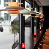 Lustre d'art de designer nordique pour restaurant, bar, café et chambre à coucher, lustre multicouche en aluminium avec bouton simple, tête unique, finition noire, taille 40 cm
