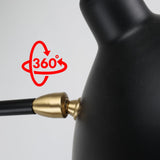 Alpinaluz Lampadaire trépied avec écran orientable - Design avant-gardiste en aluminium noir mat, culot E27, 160 cm, éclairage intérieur pour salon ou studio