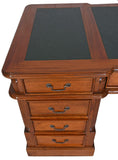 Palazzo Mar033 Bureau de chef de style colonial en acajou massif style ancien avec cuir synthétique 140 cm