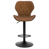 EUGAD Lot de 2 Tabouret de Bar réglable en Hauteur en Similicuir,Tabouret comptoir Style rétro,Brun 0662BY-2
