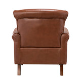 Fauteuil en Cuir PU fauteuils d'appoint en Cuir du Milieu du siècle avec capitonnage en Cuir et Garniture cloutée Fauteuil en Cuir surdimensionné pour Salon Chambre à Coucher réception Brown