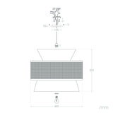 LEDKIA LIGHTING - Suspension Tissu Chulu | Design Élégant et Classique | Compatible Ampoule LED E27 | Utilisation Intérieure IP20 | 1700 mm x 400 mm, Vert, Textile