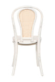 Biscottini Chaise cuisine vintage en bois de frêne 43x47x88 cm - Chaise de salle à manger blanche - Chaises de cuisine - Chaises de salle à manger en bois et paille de Vienne - Chaises de salon