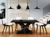 Bestmobilier - Table À Manger Buriti Rectangulaire en Bois Noir Laqué - Salle à Manger