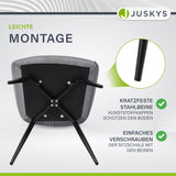Juskys Ensemble de 2 chaises de Salle à Manger Tarje, avec Dossier et accoudoirs, Pieds métalliques, revêtement en Velours, capacité de Charge de jusqu'à 110 kg, 2 chaises de Cuisine - Gris Clair