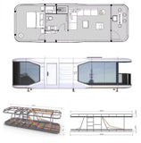Petite maison préfabriquée avec 2 chambres spacieuses + douche de luxe salle de bain + espace cuisine (6 m)