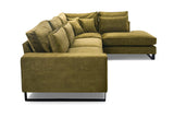 Siblo Canapé d'angle avec Coussins 90x310x224 cm - CORBLACK Collection - Elégant Canape 4 Places - Meubles de Salon - Confortable Canapé - Vert - Côté Droit