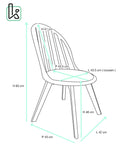 KAYELLES Lot de 2 chaises bistrot à barreaux Style scandinave pour Cuisine, Salle à Manger ou Chambre. Siège avec Coussin Simili Cuir rembourré, Pieds en Bois de hêtre Clair Bold (Noir)