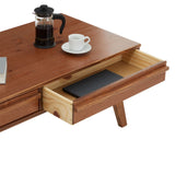 IDIMEX Table Basse Jona Style scandinave Table de Salon rectangulaire avec 2 tiroirs, en pin Massif lasuré Brun foncé