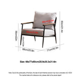 Chaise d'appoint moderne du milieu du siècle avec cadre en métal et revêtement en cuir nappa, chaise de salon élégante pour salon, fauteuil doux avec motif pied-de-poule