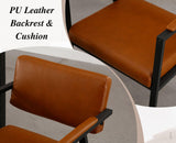 chairus Chaise de Cuisine Lot de 2 Chaise Salle à Manger en Cuir PU Fauteuil Salon Moderne Chaise de Salon avec Accoudoirs, Marron