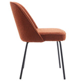 HOMIFAB Lot de 2 chaises de Salle à Manger en Tissu bouclé Rouille, piètement Noir - Olden