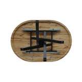 PAZZO DESIGN Table ronde extensible Nada, table de salon, table de cuisine, pieds croisés noirs, fabriquée en Italie, chêne rustique, 100 x 75 cm - id_2220