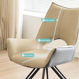 ZTGL Ensemble de 1, 2, 4 ou 6 Chaises de Salle à Manger Pivotantes à 360°, Chaises de Cuisine Modernes, Fauteuil d'Appoint en Cuir, Chaise d'Appoint Pivotante à 360°,A,(1 PCS)