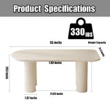 YYZIWYUN Table de Salle à Manger Blanche Ovale 140 cm - Grande Table Rectangulaire Moderne pour 2, 4, 6 Personnes