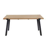 BAÏTA Table à Manger Felix - Effet Bois et métal Noir - L160cm - 4 Personnes