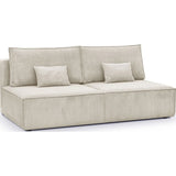 HOMIFAB Canapé Convertible 3 Places avec Coffre de Rangement en Velours côtelé Beige - Milla