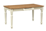 Biscottini Bureau Vintage Bois 140 x 80 x 80 cm | Bureau en Bois ou Table de Cuisine avec tiroir | Table a Manger pour la Cuisine | Table Bois