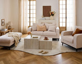 Lisa Design Pueblo - Lot de 2 Tables Basses - Effet travertin - 58 et 50 cm