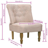 vidaXL Fauteuil de Style France 2 pcs Crème Tissu