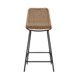 Tabourets de Bar Îlot Central Rotin et Métal - Coloris Naturel Bali | Lot de 2