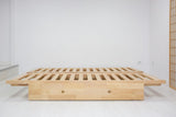 Canapé lit Yokahoma, Naturel, futon Gris, 200x120x24 cm