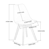 H.J WeDoo Lot de 2 chaises scandinaves, pied en bois de hêtre et assise rembourrée, style nordique - gris